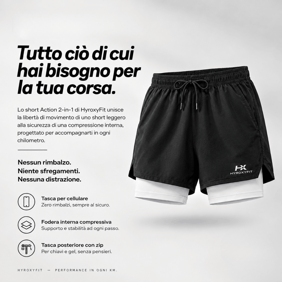 Hyroxy Action Shorts 2-in-1-US